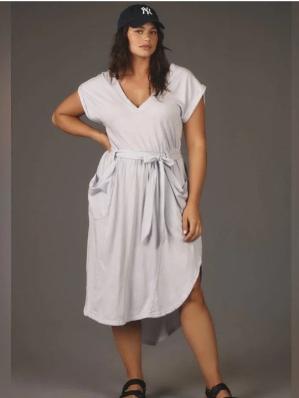 Anthropologie sporty cotton open back dress 1x